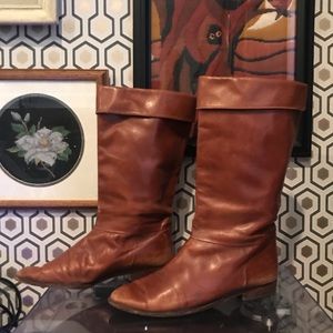 Vintage Italian Cuffed Slouch Boots